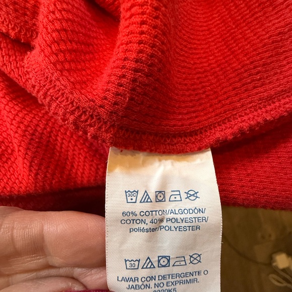 Polo Bear Ralph Lauren Men's Waffle Knit Thermal Red Sleepwear Shirt XL - Picture 5 of 6